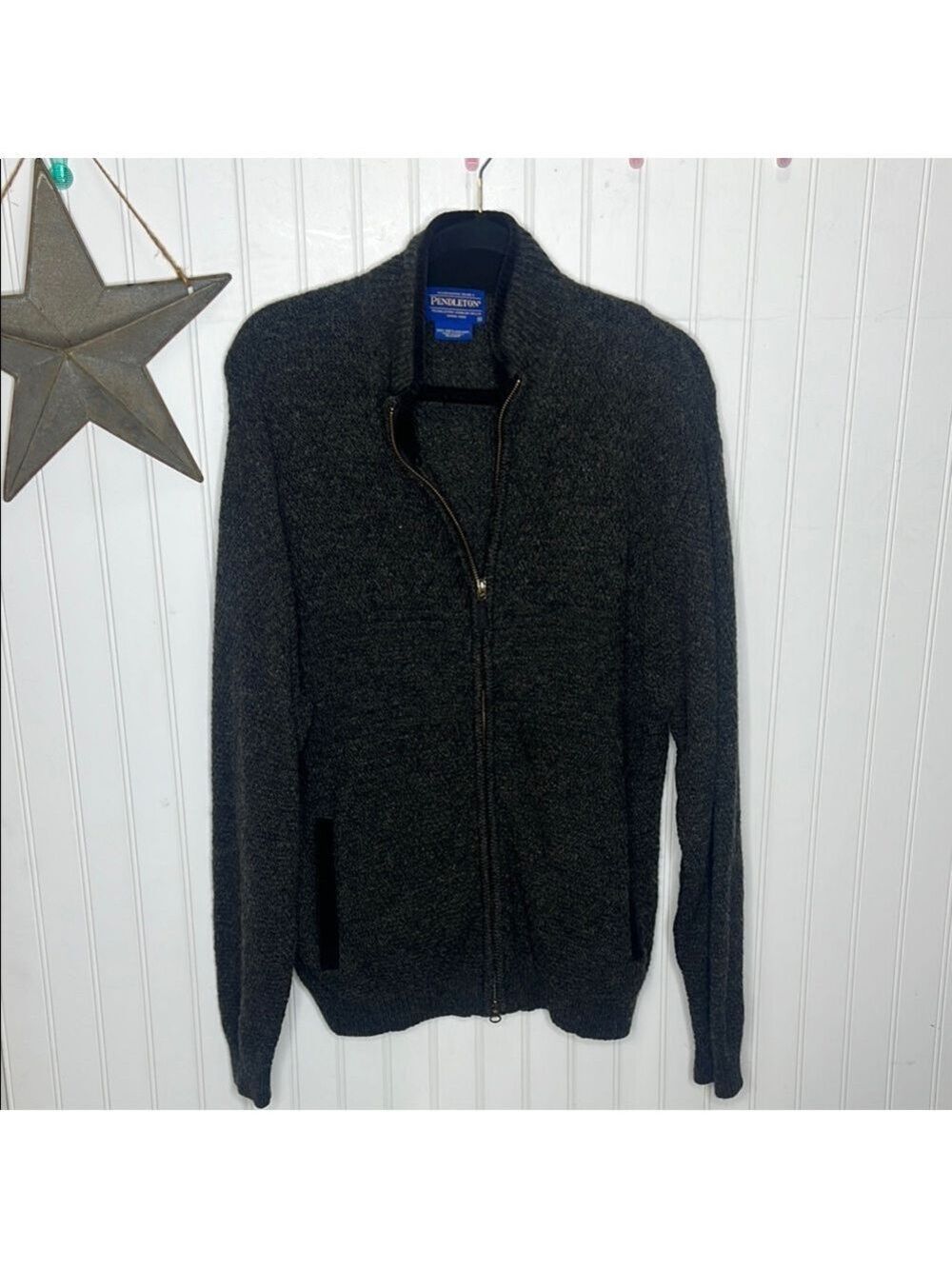 Pendleton Gray Zip Up Sweater